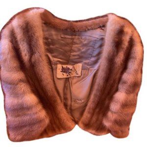 Vintage Brown Mink Bolero Jacket Coat